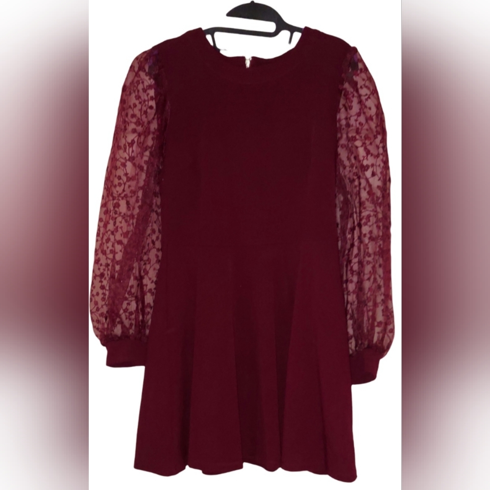 Crystal Doll Wine Colored Mini Dress Size L
